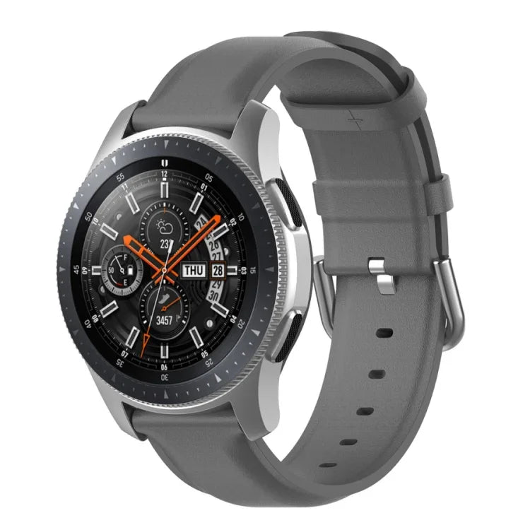 22-mm-Lederarmband mit runder Dornschließe, passend für Ticwatch Pro 2020, Huawei Watch GT2E und Samsung Galaxy Watch 3 (45 mm).
