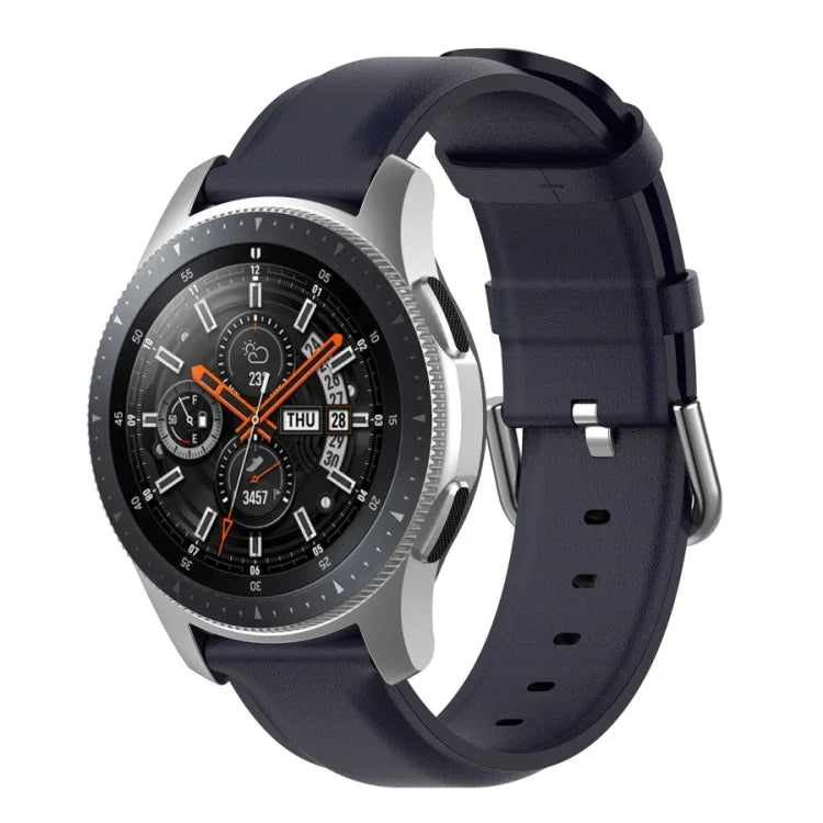 22-mm-Lederarmband mit runder Dornschließe, passend für Ticwatch Pro 2020, Huawei Watch GT2E und Samsung Galaxy Watch 3 (45 mm).