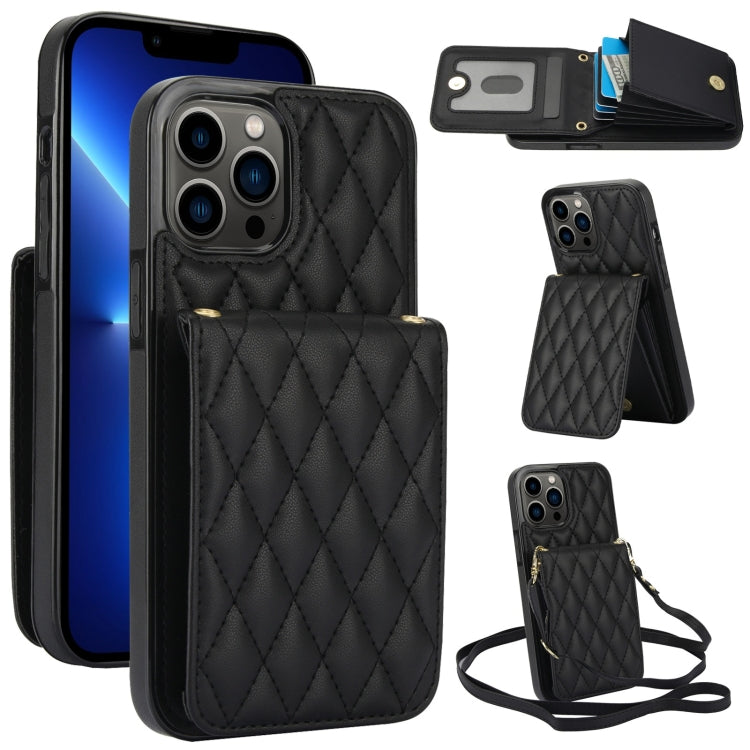 YM015 Umhängetasche Rhombische Karten Tasche RFID Handyhülle, Für iPhone 14 Pro Max, Für iPhone 13 Pro Max, Für iPhone 13 Pro, Für iPhone 13, Für iPhone 12 / 12 Pro, Für iPhone 12 Pro Max, Für iPhone 11 Pro Max, Für iPhone 11