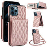 YM015 Umhängetasche Rhombische Karten Tasche RFID Handyhülle, Für iPhone 14 Pro Max, Für iPhone 13 Pro Max, Für iPhone 13 Pro, Für iPhone 13, Für iPhone 12 / 12 Pro, Für iPhone 12 Pro Max, Für iPhone 11 Pro Max, Für iPhone 11