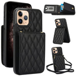 YM015 Umhängetasche Rhombische Karten Tasche RFID Handyhülle, Für iPhone 14 Pro Max, Für iPhone 13 Pro Max, Für iPhone 13 Pro, Für iPhone 13, Für iPhone 12 / 12 Pro, Für iPhone 12 Pro Max, Für iPhone 11 Pro Max, Für iPhone 11