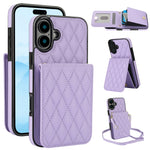 YM015 Umhängetasche Rhombische Karten Tasche RFID Handyhülle, Für iPhone 16e / 17e, Für iPhone 17 Pro Max, Für iPhone 17 Pro, Für iPhone 17, Für iPhone Air, Für iPhone 16 Pro Max, Für iPhone 16 Pro, Für iPhone 16 Plus