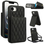 YM015 Umhängetasche Rhombische Karten Tasche RFID Handyhülle, Für iPhone 16e / 17e, Für iPhone 17 Pro Max, Für iPhone 17 Pro, Für iPhone 17, Für iPhone Air, Für iPhone 16 Pro Max, Für iPhone 16 Pro, Für iPhone 16 Plus