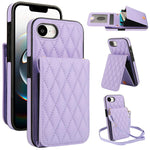 YM015 Umhängetasche Rhombische Karten Tasche RFID Handyhülle, Für iPhone 16e / 17e, Für iPhone 17 Pro Max, Für iPhone 17 Pro, Für iPhone 17, Für iPhone Air, Für iPhone 16 Pro Max, Für iPhone 16 Pro, Für iPhone 16 Plus