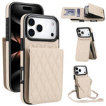 YM015 Umhängetasche Rhombische Karten Tasche RFID Handyhülle, Für iPhone 16e / 17e, Für iPhone 17 Pro Max, Für iPhone 17 Pro, Für iPhone 17, Für iPhone Air, Für iPhone 16 Pro Max, Für iPhone 16 Pro, Für iPhone 16 Plus