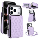 YM015 Umhängetasche Rhombische Karten Tasche RFID Handyhülle, Für iPhone 16e / 17e, Für iPhone 17 Pro Max, Für iPhone 17 Pro, Für iPhone 17, Für iPhone Air, Für iPhone 16 Pro Max, Für iPhone 16 Pro, Für iPhone 16 Plus