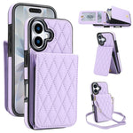 YM015 Umhängetasche Rhombische Karten Tasche RFID Handyhülle, Für iPhone 16e / 17e, Für iPhone 17 Pro Max, Für iPhone 17 Pro, Für iPhone 17, Für iPhone Air, Für iPhone 16 Pro Max, Für iPhone 16 Pro, Für iPhone 16 Plus