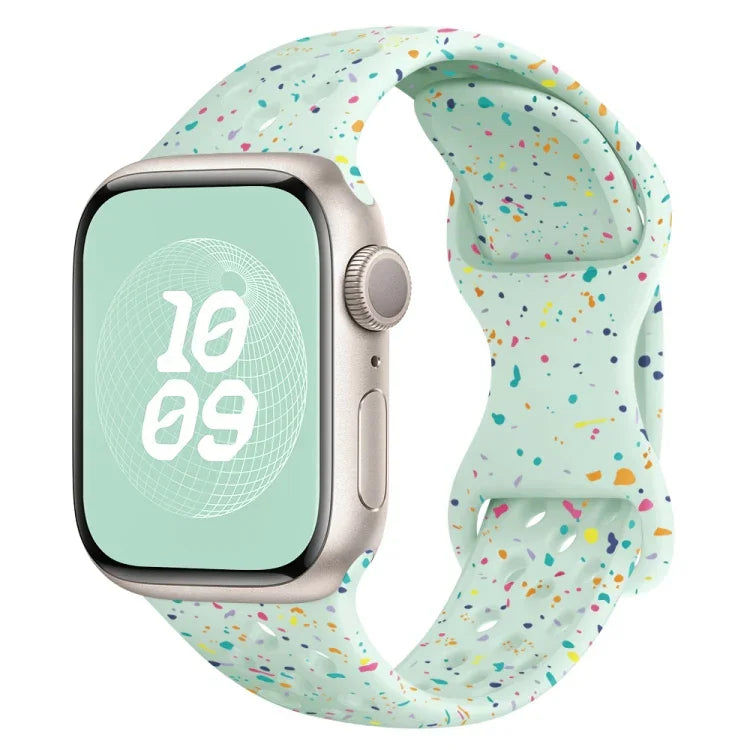 Hole Style Butterfly Buckle Camouflage Silicone Watch Band, For Apple Watch Ultra 2 49mm, For Apple Watch Series 9 45mm, For Apple Watch Series 9 41mm, For Apple Watch Ultra 49mm