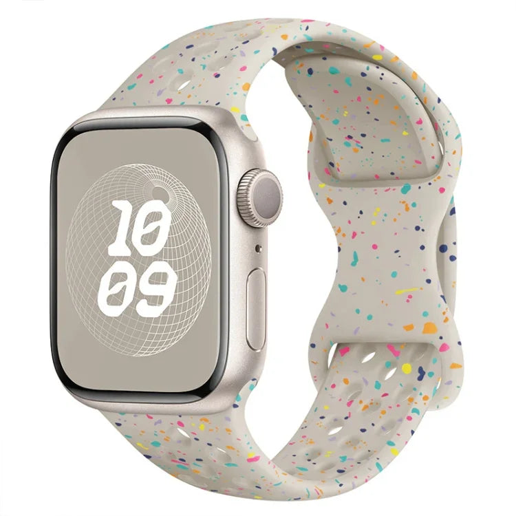 Hole Style Butterfly Buckle Camouflage Silicone Watch Band, For Apple Watch Ultra 2 49mm, For Apple Watch Series 9 45mm, For Apple Watch Series 9 41mm, For Apple Watch Ultra 49mm