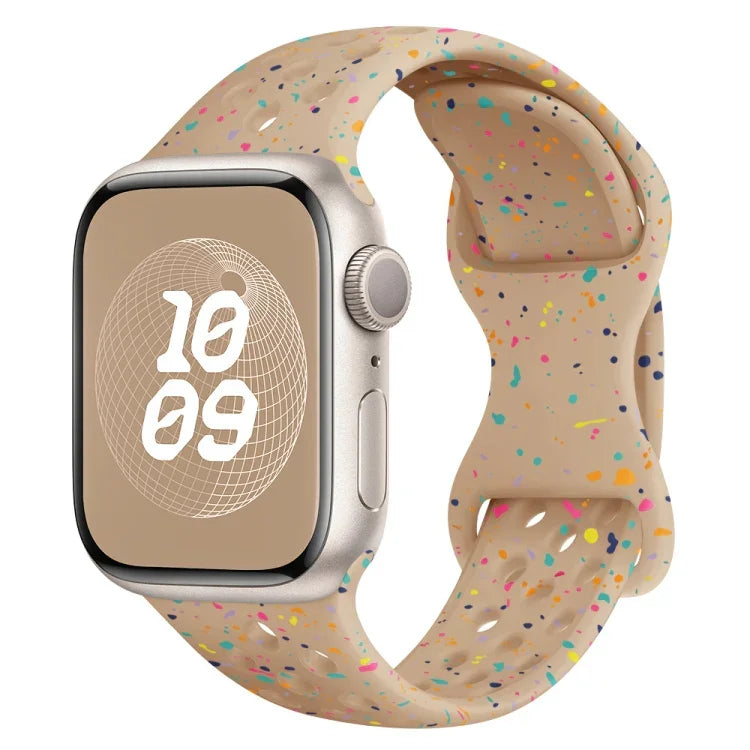 Hole Style Butterfly Buckle Camouflage Silicone Watch Band, For Apple Watch Series 6 40mm, For Apple Watch Series 6 44mm, For Apple Watch Series 5 44mm, For Apple Watch Series 5 40mm
