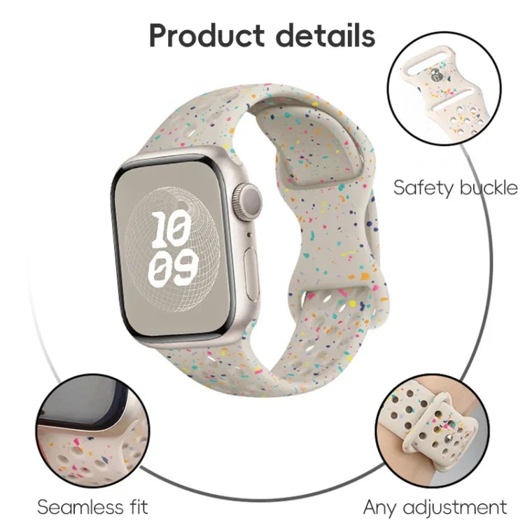 Hole Style Butterfly Buckle Camouflage Silicone Watch Band, For Apple Watch Series 2 42mm, For Apple Watch Series 2 38mm, For Apple Watch 42mm, For Apple Watch 38mm