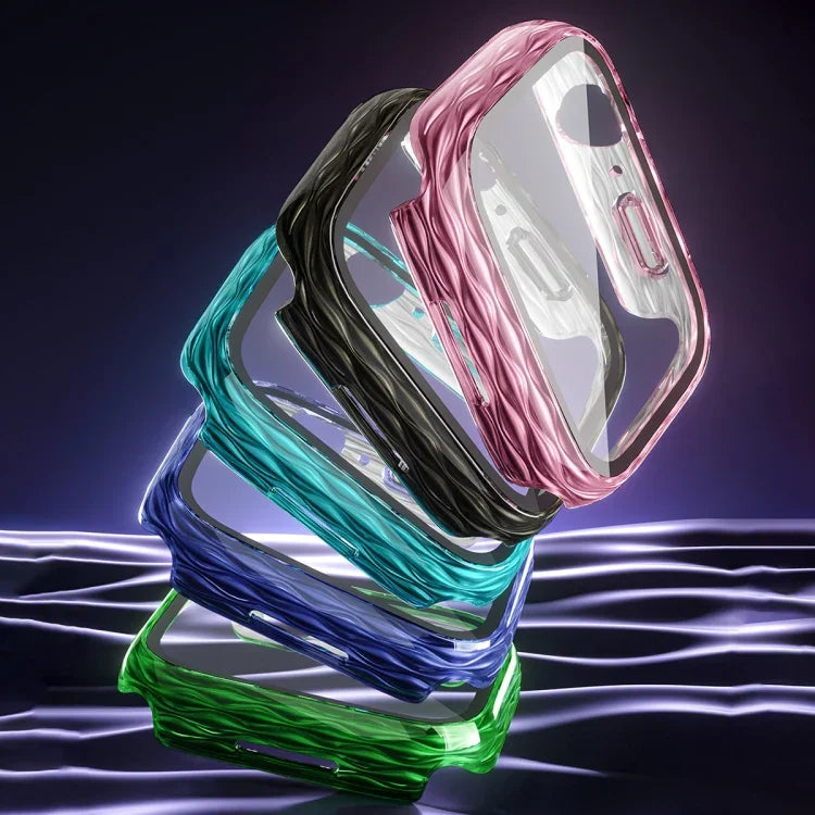 2-in-1-Hybrid-Schutzhülle aus gehärtetem Glas für Apple Watch Series 6/5/4/SE (44 mm), Apple Watch Series 6/5/4/SE (40 mm), Apple Watch Series 9/8/7 (45 mm) und Apple Watch Series 9/8/7 (41 mm)