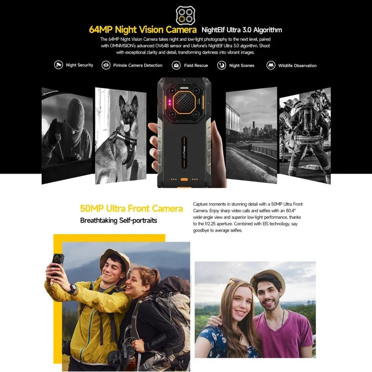 Ulefone Armor 26 Ultra Walkie-Talkie-Version – Robustes Smartphone, 6,78 Zoll, Android 13, MediaTek Dimensity 8020 Octa-Core-Prozessor, Netzwerk: 5G, NFC, 12 GB + 512 GB Speicher, Walkie-Talkie-Version