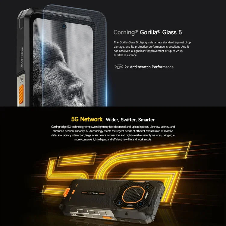 Ulefone Armor 26 Ultra Walkie-Talkie-Version – Robustes Smartphone, 6,78 Zoll, Android 13, MediaTek Dimensity 8020 Octa-Core-Prozessor, Netzwerk: 5G, NFC, 12 GB + 512 GB Speicher, Walkie-Talkie-Version