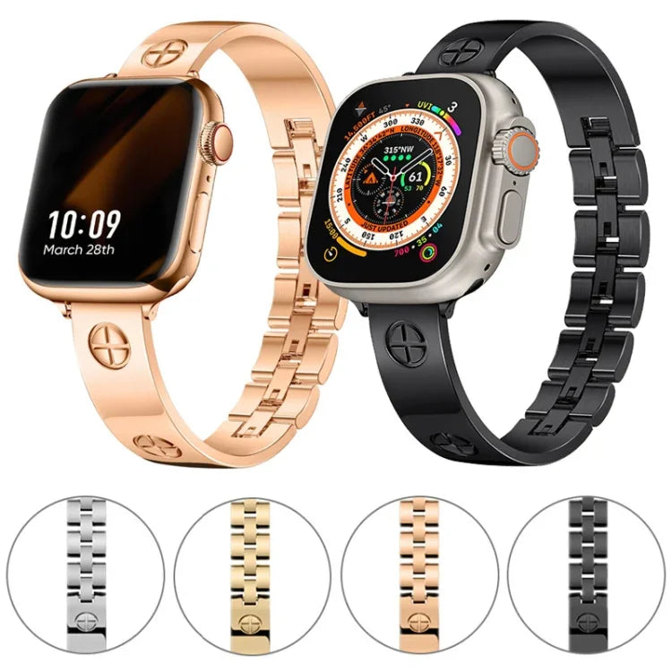 Cross Bracelet Stainless Steel Watch Band, For Apple Watch SE 40mm, For Apple Watch SE 44mm, For Apple Watch Series 6 40mm, For Apple Watch Series 6 44mm, For Apple Watch Series 5 44mm, For Apple Watch Series 5 40mm, For Apple Watch Series 4 44mm