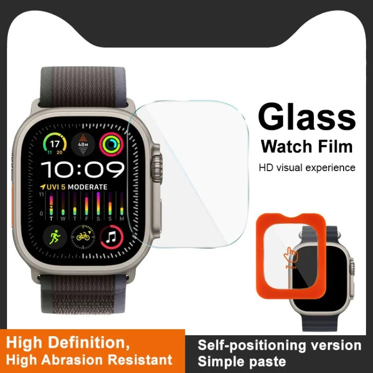 IMAK Schutzfolie aus gehärtetem Glas, selbstpositionierende Version, für Apple Watch Ultra 1/2/3 49 mm