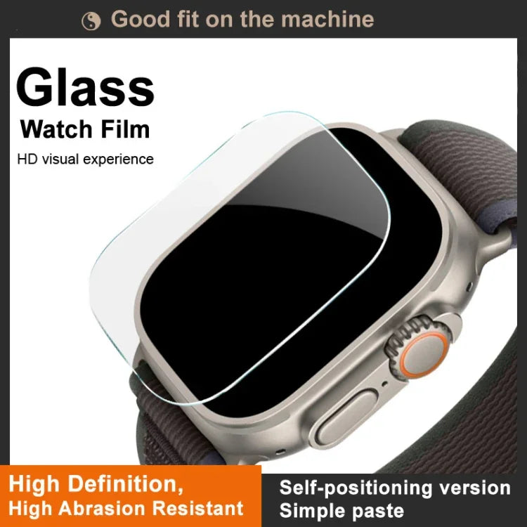 IMAK Schutzfolie aus gehärtetem Glas, selbstpositionierende Version, für Apple Watch Ultra 1/2/3 49 mm