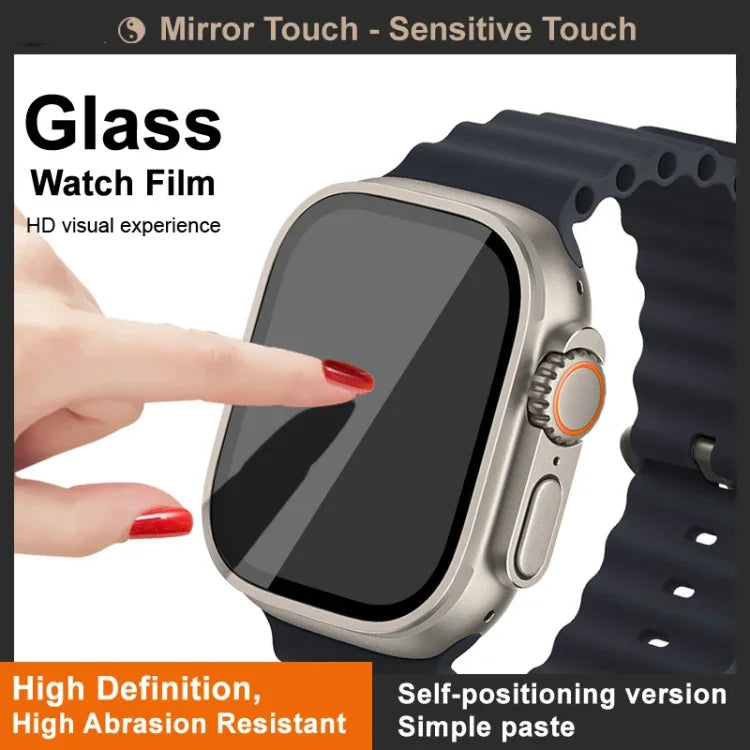 IMAK Schutzfolie aus gehärtetem Glas, selbstpositionierende Version, für Apple Watch Ultra 1/2/3 49 mm