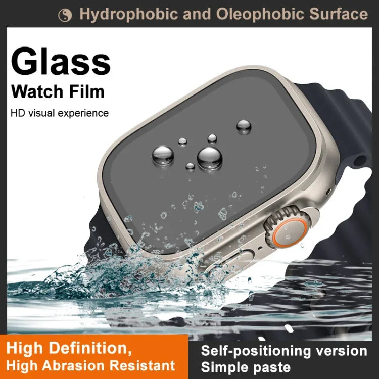 IMAK Schutzfolie aus gehärtetem Glas, selbstpositionierende Version, für Apple Watch Ultra 1/2/3 49 mm