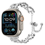 Rhinestone Metal Bracelet Watch Band, For Apple Watch SE 2023 44mm, For Apple Watch SE 2023 40mm, For Apple Watch Ultra 2 49mm, For Apple Watch Series 9 45mm, For Apple Watch Series 9 41mm, For Apple Watch Ultra 49mm, For Apple Watch Series 8 41mm     ...