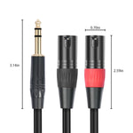 TC145YXK108RE-10 6,35 mm 1/4 TRS Männlich zu Dual XLR Männlich Audiokabel, 1 m, 2 m, 3 m