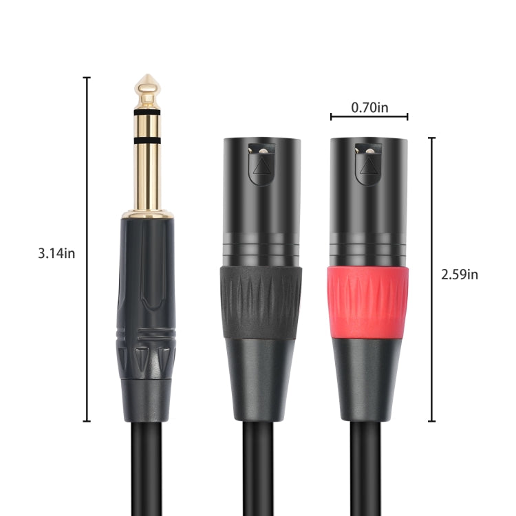 TC145YXK108RE-10 6,35 mm 1/4 TRS Männlich zu Dual XLR Männlich Audiokabel, 1 m, 2 m, 3 m