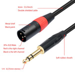 TC145YXK108RE-10 6,35 mm 1/4 TRS Männlich zu Dual XLR Männlich Audiokabel, 1 m, 2 m, 3 m