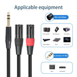 TC145YXK108RE-10 6,35 mm 1/4 TRS Männlich zu Dual XLR Männlich Audiokabel, 1 m, 2 m, 3 m