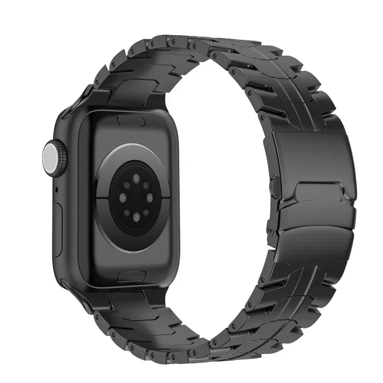 Doppelfaltschließe, Schildkröten-Armband aus Titanstahl, für Apple Watch SE 2023 (44 mm), Apple Watch SE 2023 (40 mm), Apple Watch Ultra 2 (49 mm), Apple Watch Series 9 (45 mm), Apple Watch Series 9 (41 mm), Apple Watch Ultra 49 mm ...