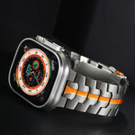 Double Lock Buckle Turtle Titanium Steel Watch Band, For Apple Watch 42mm, For Apple Watch 38mm