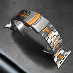 Double Lock Buckle Turtle Titanium Steel Watch Band, For Apple Watch SE 2023 44mm, For Apple Watch SE 2023 40mm, For Apple Watch Ultra 2 49mm, For Apple Watch Series 9 45mm, For Apple Watch Series 9 41mm, For Apple Watch Ultra 49mm                     ...