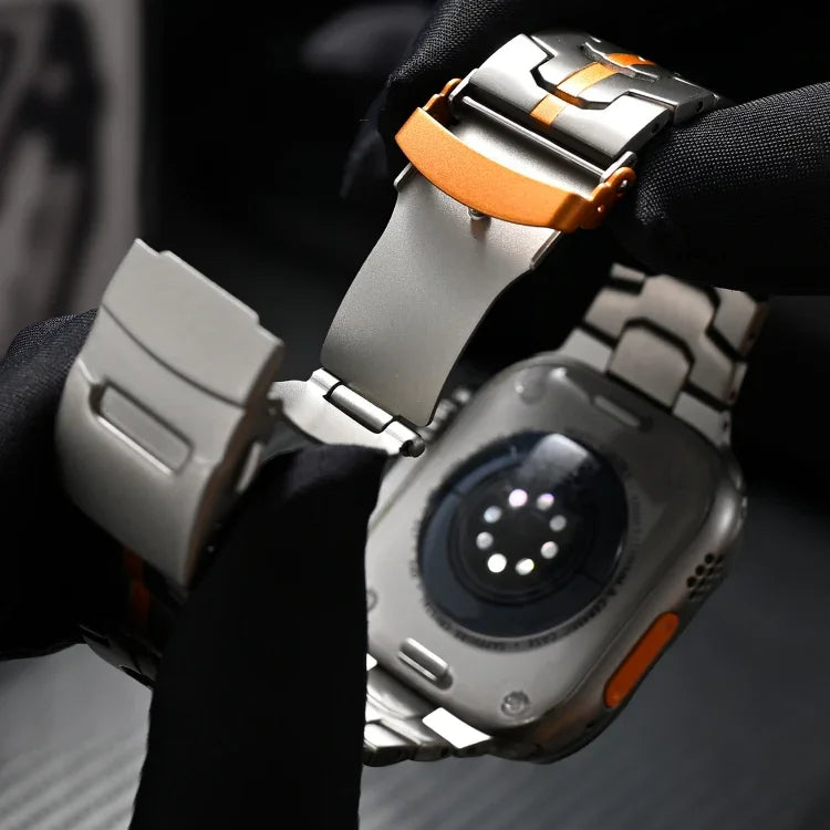 Double Lock Buckle Turtle Titanium Steel Watch Band, For Apple Watch SE 40mm, For Apple Watch SE 44mm, For Apple Watch Series 6 40mm, For Apple Watch Series 6 44mm, For Apple Watch Series 5 44mm, For Apple Watch Series 5 40mm                           ...