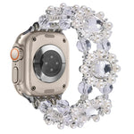Beaded Pearl Gemstone Bracelet Watch Band, For Apple Watch SE 2023 44mm, For Apple Watch SE 2023 40mm, For Apple Watch Ultra 2 49mm, For Apple Watch Series 9 45mm, For Apple Watch Series 9 41mm, For Apple Watch Ultra 49mm, For Apple Watch Series 8 41mm...