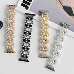 Beaded Pearl Gemstone Bracelet Watch Band, For Apple Watch SE 2023 44mm, For Apple Watch SE 2023 40mm, For Apple Watch Ultra 2 49mm, For Apple Watch Series 9 45mm, For Apple Watch Series 9 41mm, For Apple Watch Ultra 49mm, For Apple Watch Series 8 41mm...