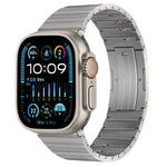 PG65 Single Bead Bamboo Joint Spring Bars Titanium Metal Watch Band, For Apple Watch Series 10 46mm, For Apple Watch Series 10 42mm, For Apple Watch SE 2023 44mm, For Apple Watch SE 2023 40mm, For Apple Watch Ultra 2 49mm, For Apple Watch Series 9 45mm...