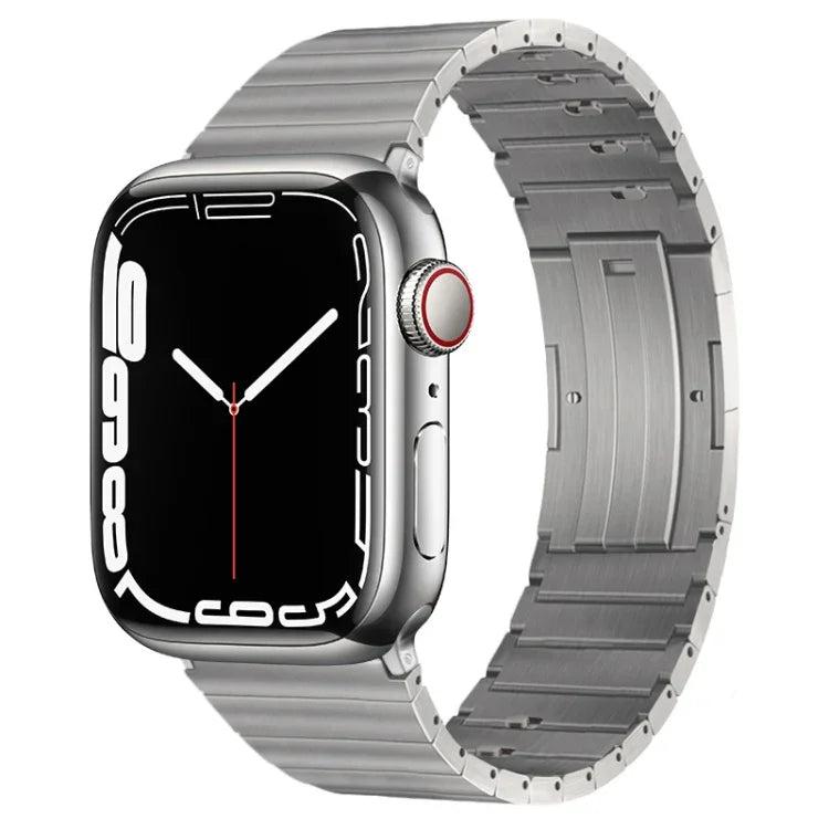 PG65 Single Bead Bamboo Joint Spring Bars Titanium Metal Watch Band, For Apple Watch Series 10 46mm, For Apple Watch Series 10 42mm, For Apple Watch SE 2023 44mm, For Apple Watch SE 2023 40mm, For Apple Watch Ultra 2 49mm, For Apple Watch Series 9 45mm...