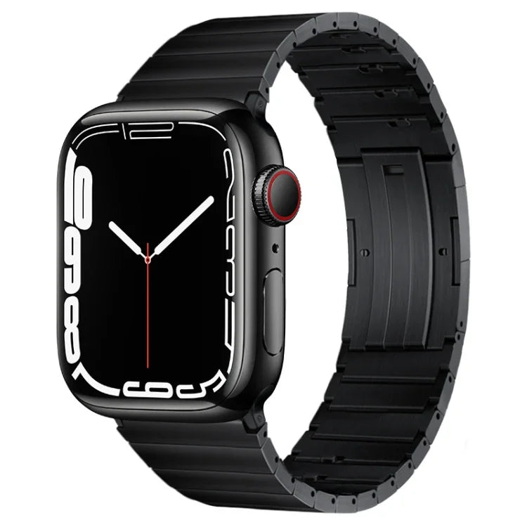PG65 Einzelperlen-Bambusgelenk-Federstege, Titan-Metallarmband, für Apple Watch Series 6 40mm, für Apple Watch Series 6 44mm, für Apple Watch Series 5 44mm, für Apple Watch Series 5 40mm, für Apple Watch Series 4 44mm, für Apple Watch Series 4 40m...