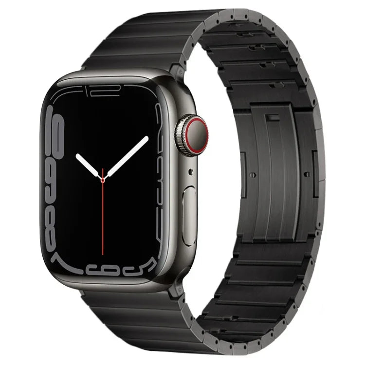 PG65 Einzelperlen-Bambusgelenk-Federstege, Titan-Metallarmband, für Apple Watch Series 6 40mm, für Apple Watch Series 6 44mm, für Apple Watch Series 5 44mm, für Apple Watch Series 5 40mm, für Apple Watch Series 4 44mm, für Apple Watch Series 4 40m...