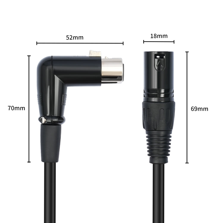XK041L XLR 3-polig Gerade Männlich zu Winkel Weiblich Audiokabel, 0,3 m, 1 m, 2 m, 3 m, 5 m, 10 m