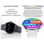 MT55 1,43 Zoll AMOLED HD-Display, ultradünne Smartwatch mit Anruf- und Gesundheitsfunktionen, Silikonarmband