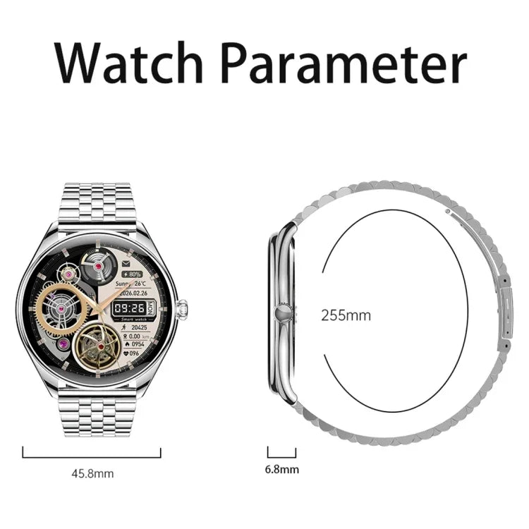 MT55 1,43 Zoll AMOLED HD-Display, ultradünne Smartwatch mit Anruf- und Gesundheitsfunktionen, Silikonarmband