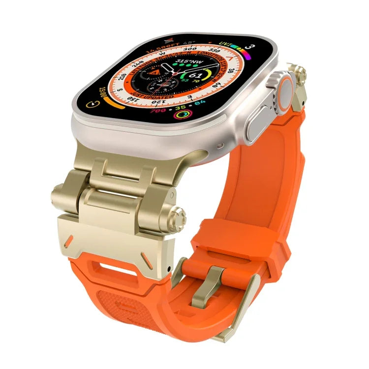 Edelstahl-Anschluss, TPU-Armband, für Apple Watch Series 9 (45 mm) und Apple Watch Ultra (49 mm)