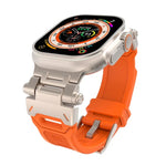 Edelstahl-Anschluss, TPU-Armband, für Apple Watch Series 9 (45 mm) und Apple Watch Ultra (49 mm)