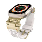 Edelstahl-Anschluss, TPU-Armband, für Apple Watch Series 9 (45 mm) und Apple Watch Ultra (49 mm)