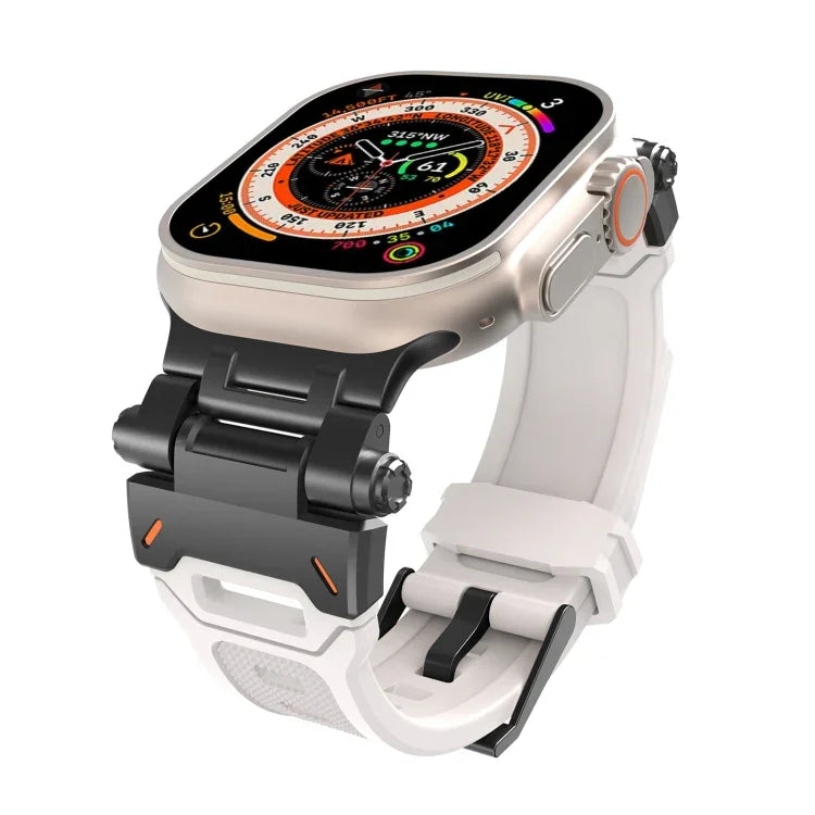 Edelstahl-Anschluss, TPU-Armband, für Apple Watch Series 7 (45 mm) und Apple Watch SE (44 mm)