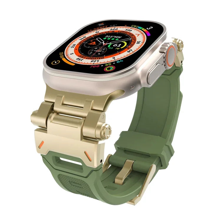 Edelstahl-Anschluss, TPU-Armband, für Apple Watch Series 7 (45 mm) und Apple Watch SE (44 mm)