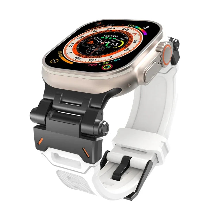 Edelstahl-Anschluss, TPU-Armband, für Apple Watch Series 7 (45 mm) und Apple Watch SE (44 mm)