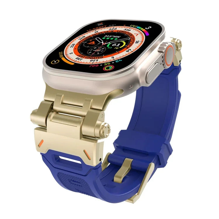 Edelstahl-Anschluss, TPU-Armband, für Apple Watch Series 7 (45 mm) und Apple Watch SE (44 mm)