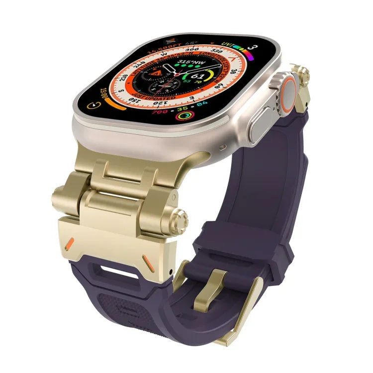 Edelstahl-Anschluss, TPU-Armband, für Apple Watch Series 7 (45 mm) und Apple Watch SE (44 mm)
