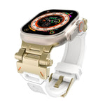 Edelstahl-Anschluss, TPU-Armband, für Apple Watch Series 7 (45 mm) und Apple Watch SE (44 mm)